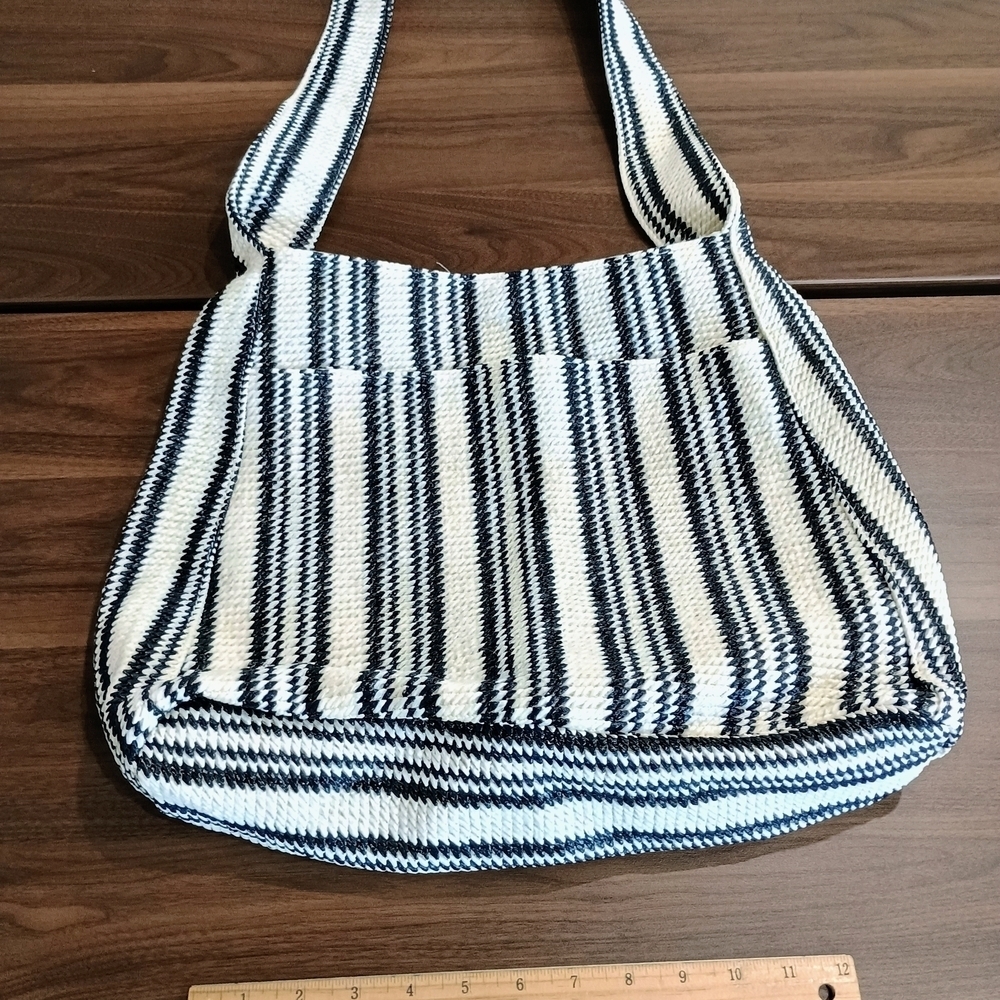 Primark Black and White Striped Satchel